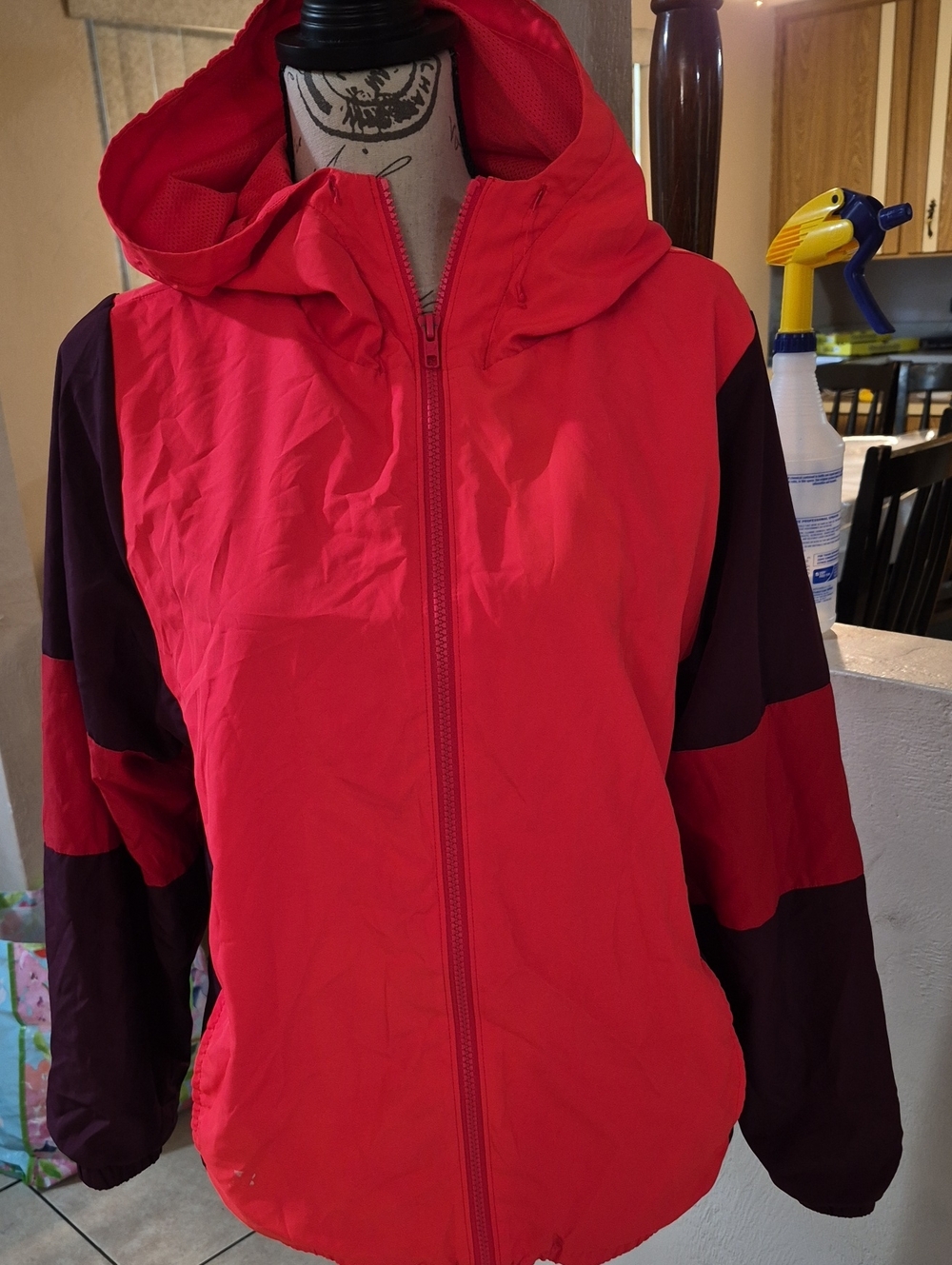 Victoria's Secret Red and Dark Burgundy Hooded Ski Jacket